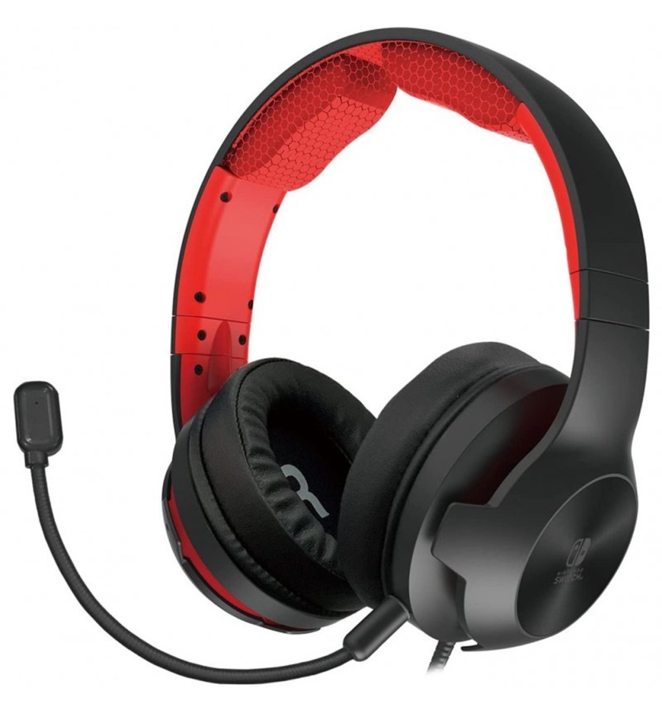 Auriculares Gaming Hori Pro Para Nintendo Switch Jack 3.5mm Negro - Rojo