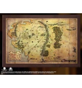 Replica The Noble Collection El Hobbit Mapa De La Tierra Media Montado Sobre Madera 40 X 25 Cm