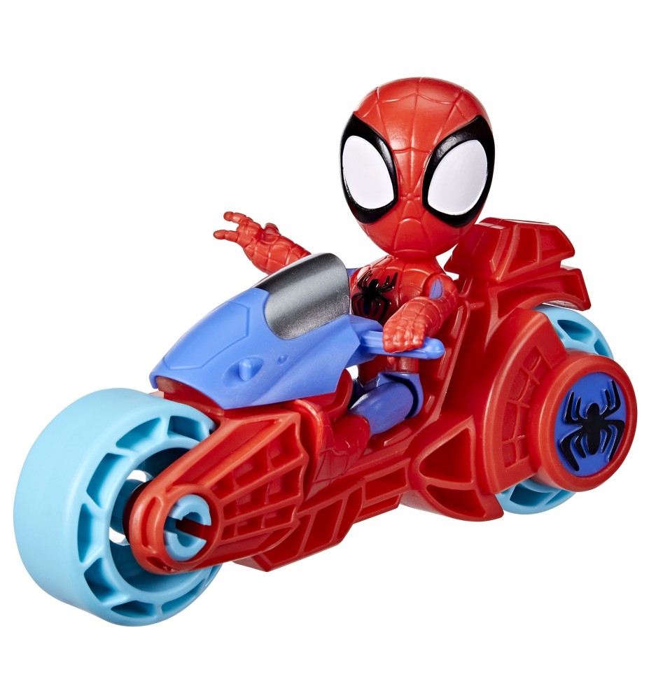 Figura Gigante Hasbro Marvel Spidey And His Amazing Friends Spidey Con Motocicleta