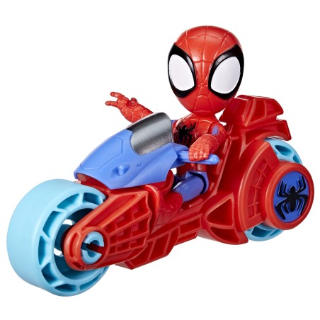 Figura Gigante Hasbro Marvel Spidey And His Amazing Friends Spidey Con Motocicleta