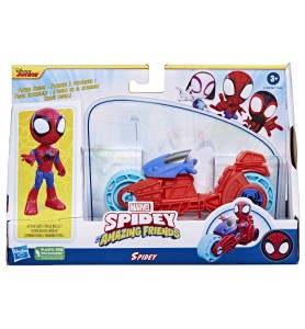 Figura Gigante Hasbro Marvel Spidey And His Amazing Friends Spidey Con Motocicleta