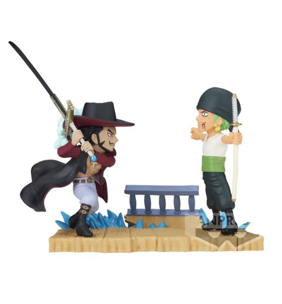 Figura Banpresto One Piece World Collectable Log Stories Zoro Vs Dracule Mihawk 7cm