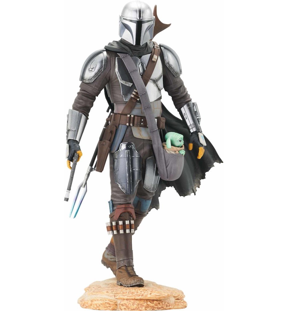 Figura Diamond Select Star Wars Premier Collection The Mandalorian The Mandalorian Con The Child Grogu