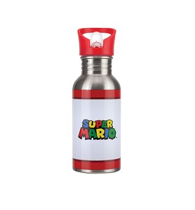 Botella Metálica Con Pajita Paladone Super Mario 500 Ml