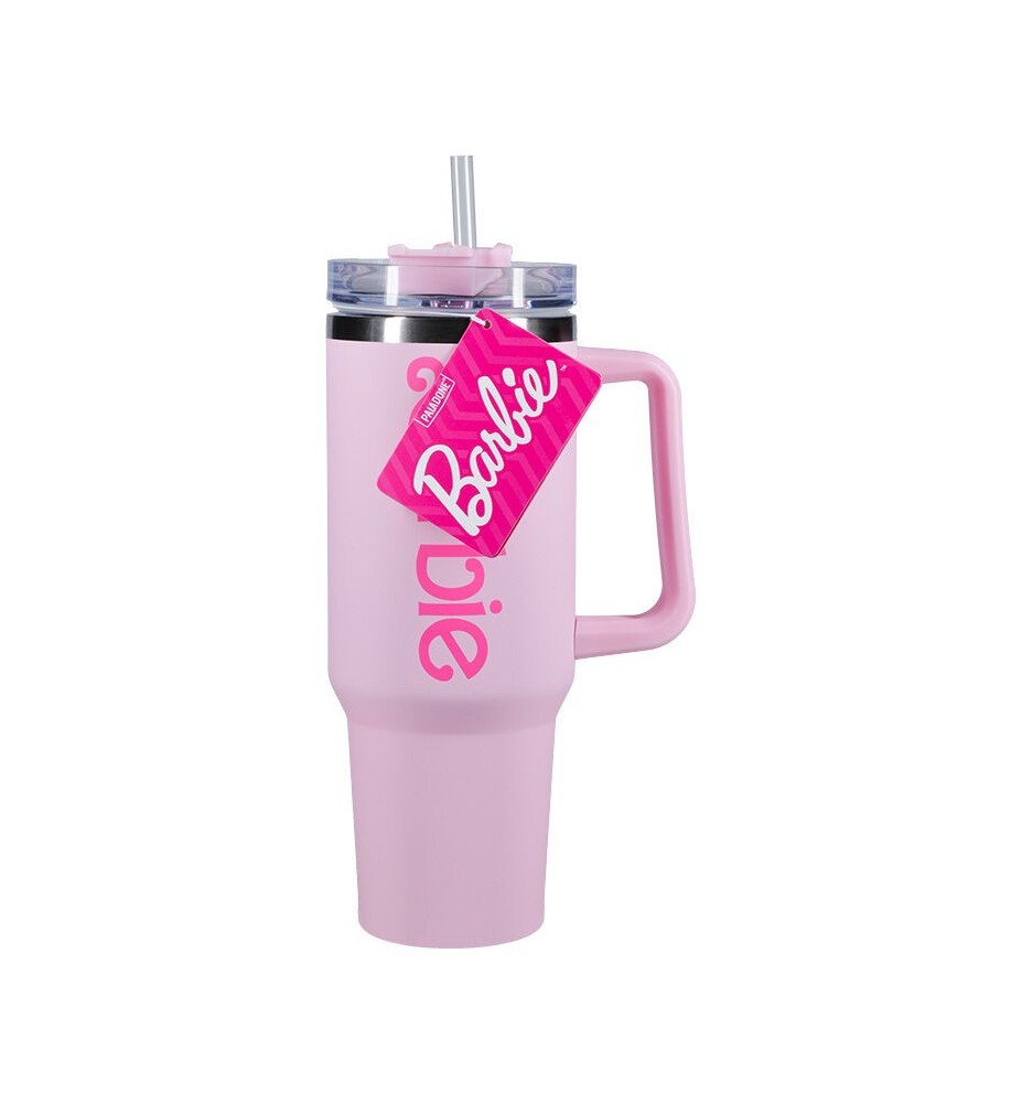 Vaso Termo Con Pajita Paladone Barbie Logo Xl 1200 Ml