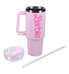 Vaso Termo Con Pajita Paladone Barbie Logo Xl 1200 Ml