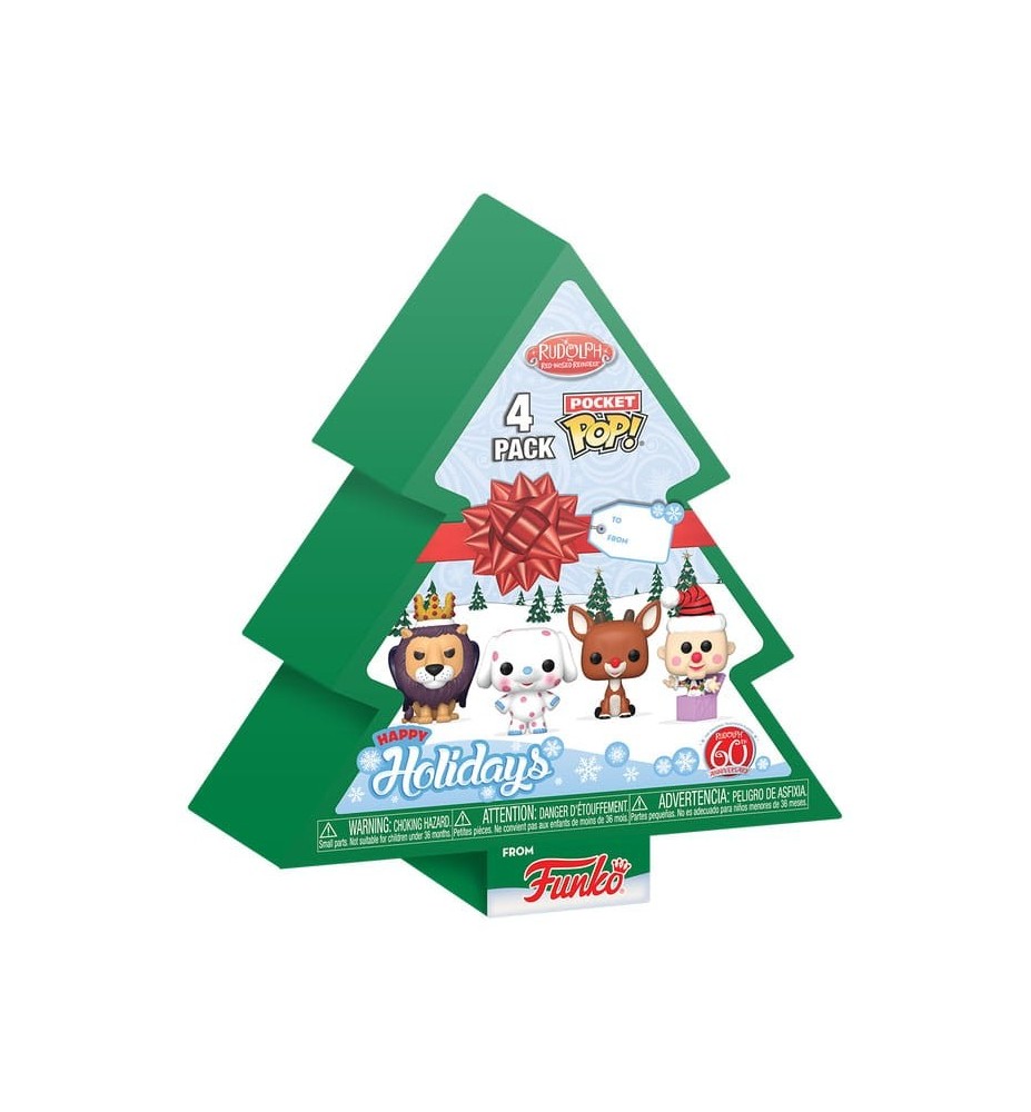 Pack 4 Llaveros Funko Pop: Rudolph Tree Holiday Box