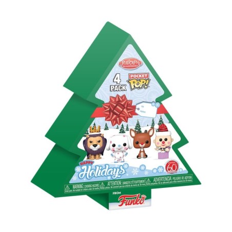 Pack 4 Llaveros Funko Pop: Rudolph Tree Holiday Box