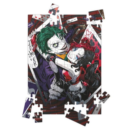 Puzle 100 Efecto 3d Joker Y Harley Quinn Manga Universo Dc