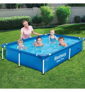 Bestway 56401 -  Piscina Desmontable Tubular Steel Pro 221x150x43 Cm