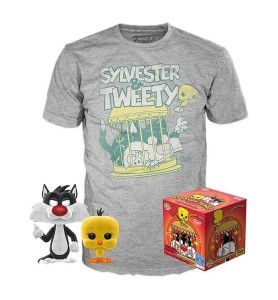 Funko Pop Looney Tunes Silvestre & Piolin Version Terciopelo 50755 + Camiseta Talla S