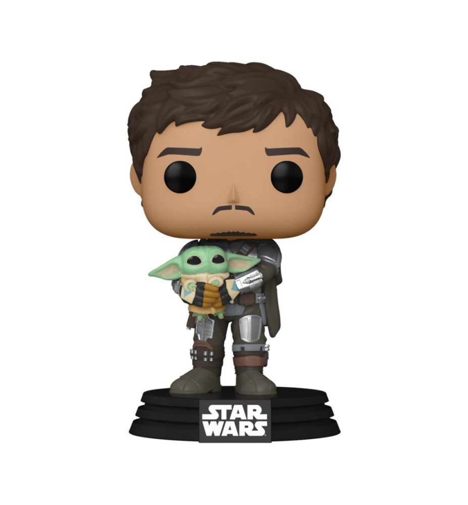 Funko Pop Star Wars The Mandalorian Mando Sujetando Baby Yoda Niño 54525