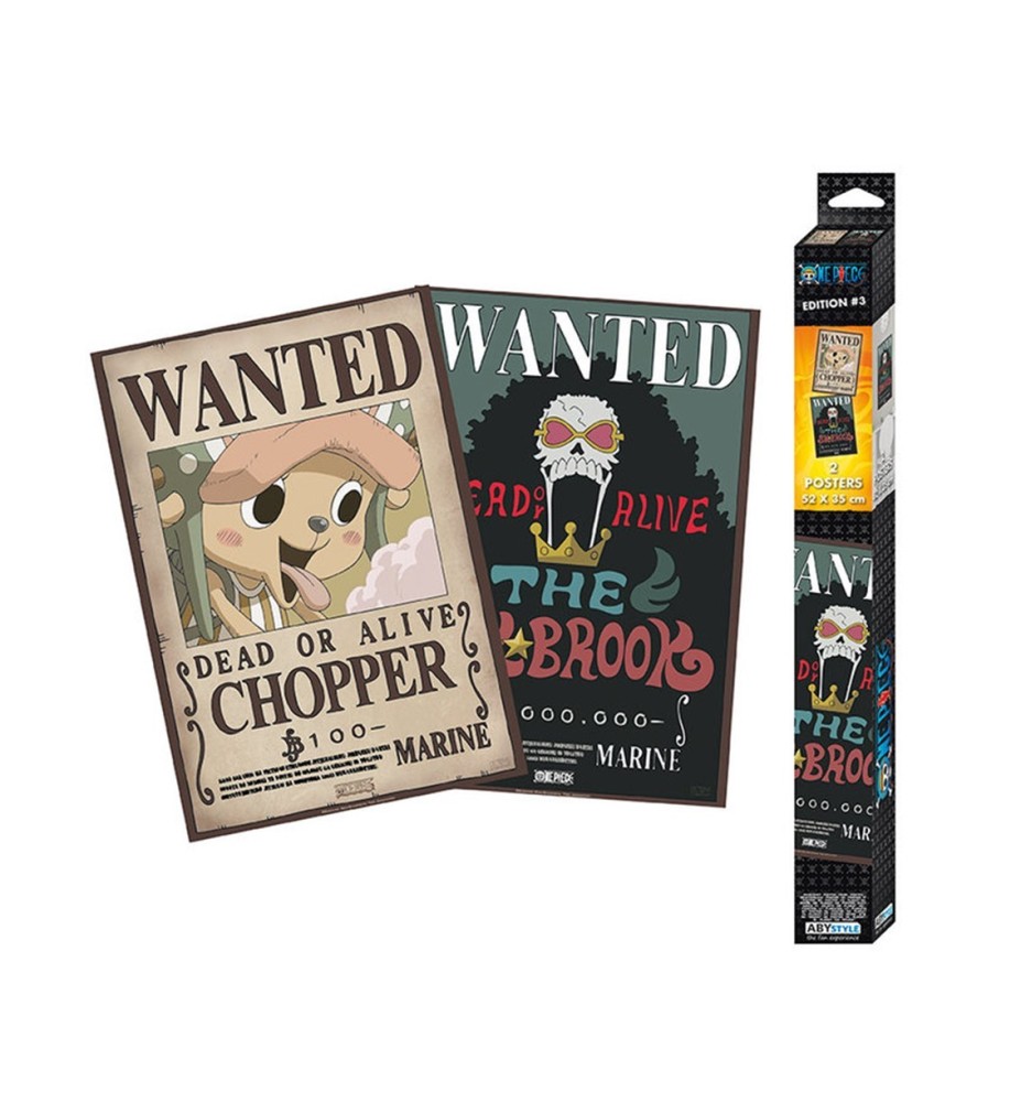 Set Pósters 2 Unidades One Piece Wanted Brook & Chopper