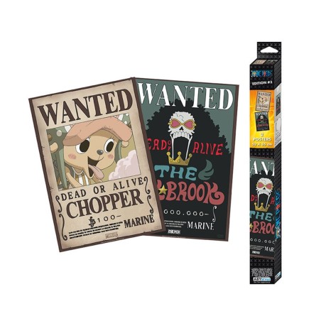 Set Pósters 2 Unidades One Piece Wanted Brook & Chopper