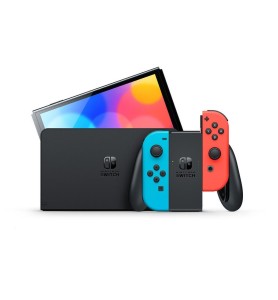 Consola Nintendo Switch Oled Mando Color Azul Neon - Rojo Neon