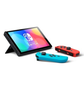 Consola Nintendo Switch Oled Mando Color Azul Neon - Rojo Neon