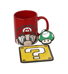 Set Taza Posavasos Y Llavero Pyramid Super Mario