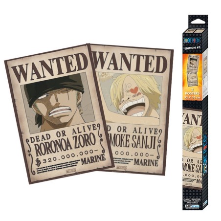 Set Póster One Piece Wanted Zoro Y Sanji