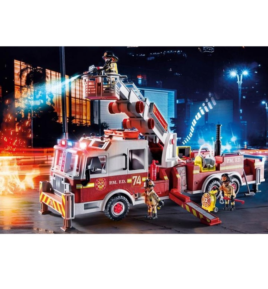 Playmobil Vehiculos De Rescate: Camion De Bomberos Con Escalera