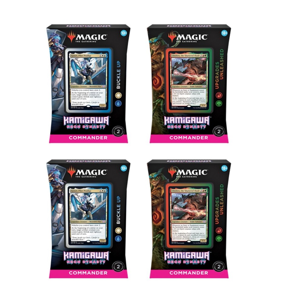 Juego De Cartas Caja De Cartas Wizards Of The Coast Magic The Gathering Commander Display Kamigawa Neon Dinasty 4 Mazos Inglés