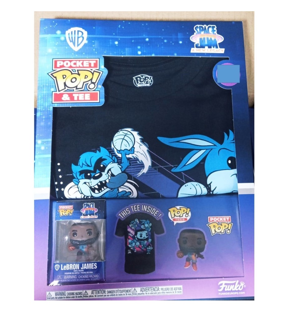 Pop & Tee Space Jam Looney Tunes Lebron James Funko + Camiseta Talla M