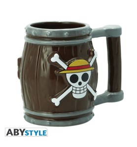 Taza 3d Abysse One Piece Barril Jolly Roger Logo