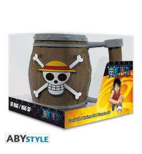 Taza 3d Abysse One Piece Barril Jolly Roger Logo