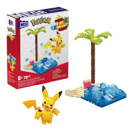 Figura Mattel Mega Construx Pokémon Pikachu En La Playa 79 Pcs