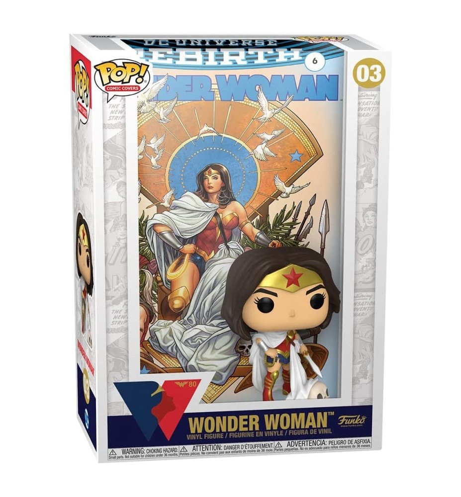 Funko Pop DC Comics Portada Comic Wonder Woman 80th Wonder Woman Rebirth En El Trono 55010