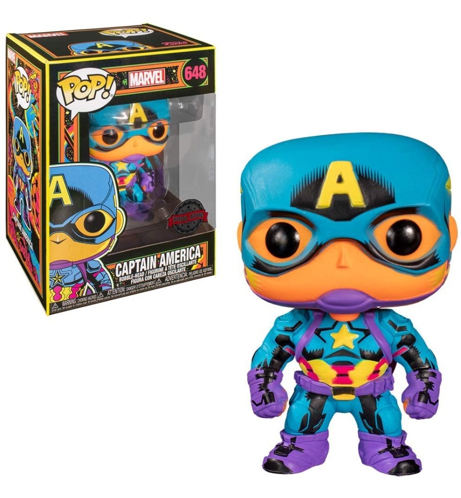 Funko Pop Marvel Black Light Capitan America Multicolor 48845