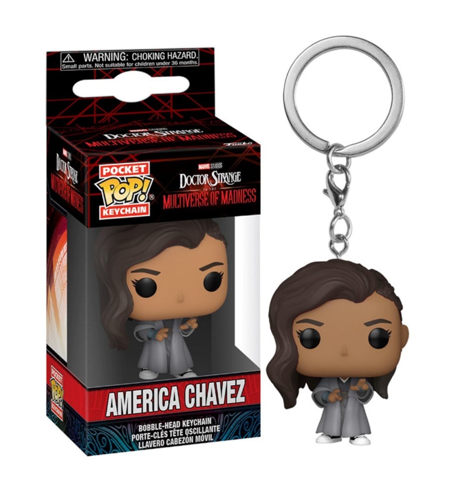 Funko Pop Keychain Llavero Marvel Doctor Strange Multiverso De La Locura America Chavez 62404