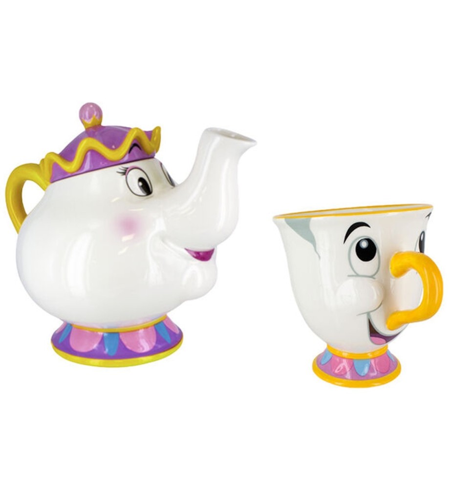 Pack Paladone Disney La Bella Y La Bestia Tetera Mrs Potts Y Taza Chip