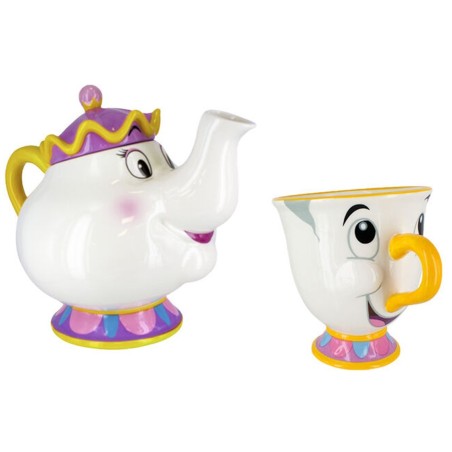 Pack Paladone Disney La Bella Y La Bestia Tetera Mrs Potts Y Taza Chip