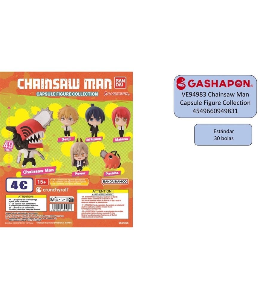 Set Gashapon Figuras Bandai Lote 30 Articulos Chainsaw Man Capsule Figure