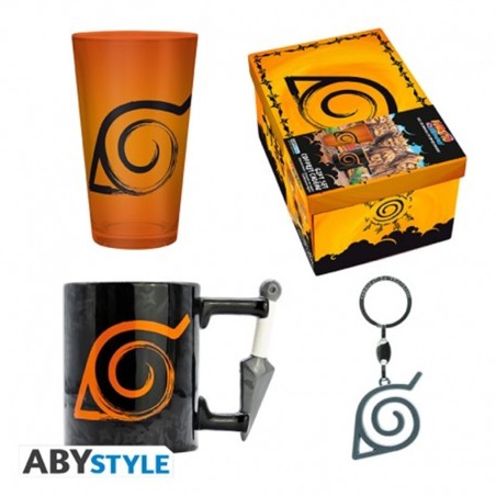 Pack Premium Abysse Naruto Shippuden 4 Articulos Vaso Largo Taza Llavero & Caja Personalizada