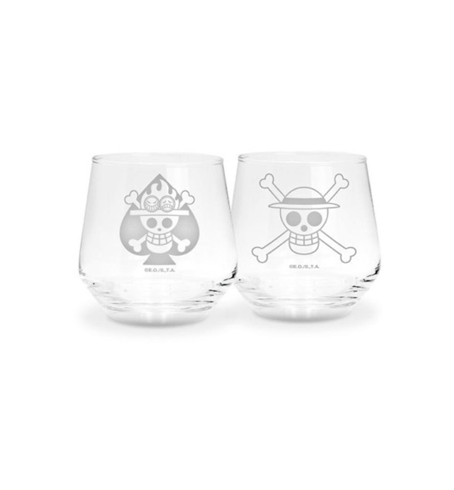 Pack 2 Vasos Abystyle One Piece Luffy & Ace