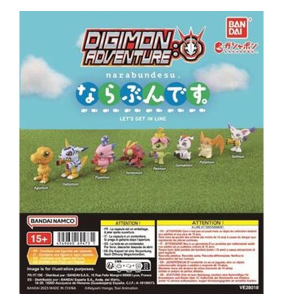 Surtido Bandai Gashapon Digimon Let's Get In Line 40 Articulos