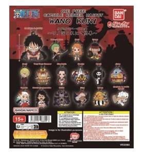 Surtido Bandai Gashapon One Piece Rubber Mascot Wanokuni 40 Unidades