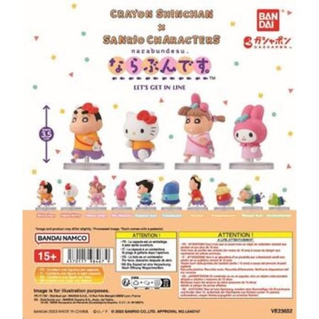 Surtido Bandai Gashapon Shinchan X Sanrio Let S Get In Line 30 Articulos