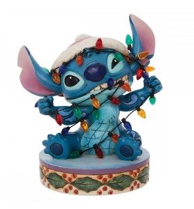 Figura Enesco Disney Stitch Envuelto En Luces De Navidad