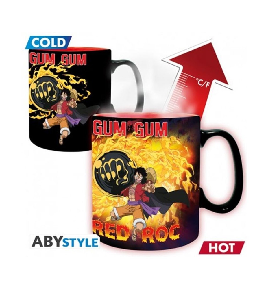 Taza Abystyle One Piece Heat Change Luffy Vs Kaidou