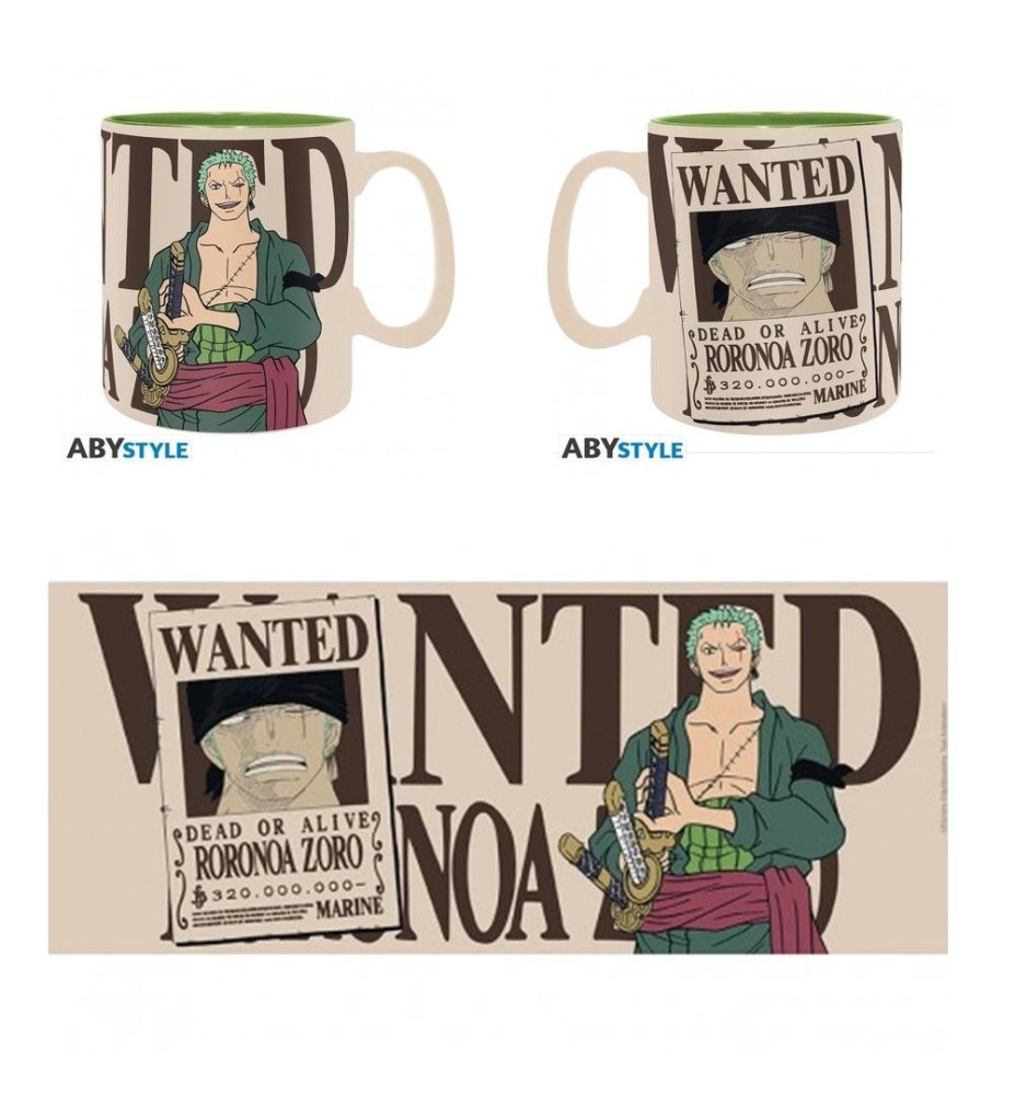 Taza Abystyle One Piece Zoro & Wanted 460 Ml