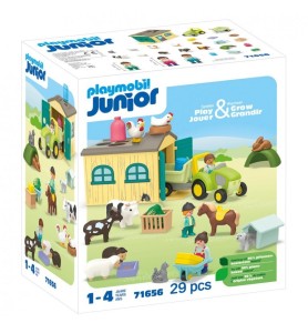 Playmobil Junior Aventura En La Granja Con Tractor Remolque Y Animales