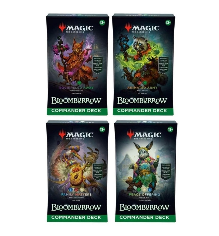 Juego De Cartas Magic The Gathering: Bloomburrow Commander Decks 4 Unidades Inglés