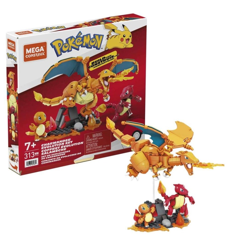 Figura Mattel Mega Construx Pokémon Charmander Evolution