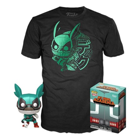 Pop & Tee My Hero Academia Deku Funko + Camiseta Talla M