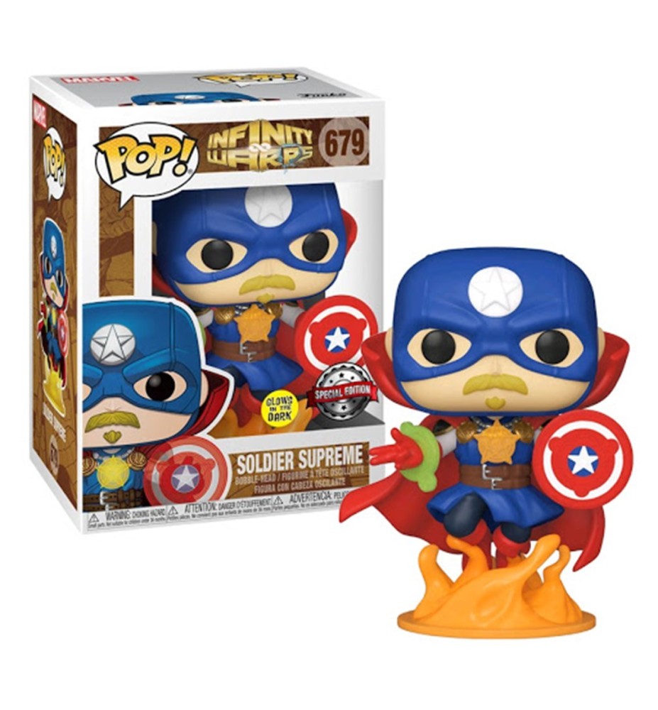 Funko Pop Marvel Infinity Warps Soldado Supremo Glow In The Dark Brillo En La Oscuridad Exclusivo 36820