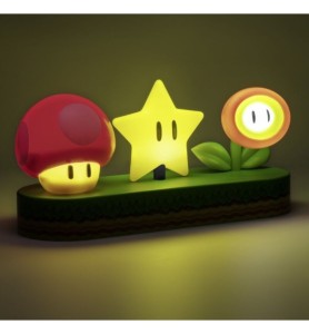 Lámpara Paladone Super Mario Icons Seta - Estrella Y Flor De Fuego