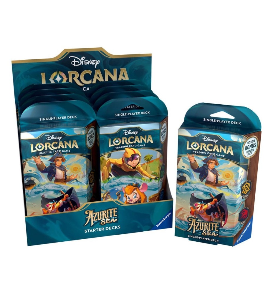 Juego De Cartas Disney Lorcana Tcg Azurite Sea Starter Deck 8 Unidades Inglés