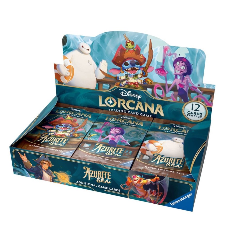 Juego De Cartas Disney Lorcana Tcg Azurite Sea Caja De Sobres Expositor 24 Unidades Inglés